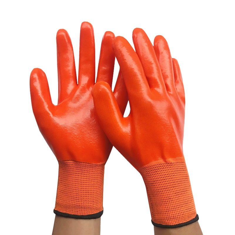 Găng tay bảo hộ lao động PVC không thấm nước, chống mài mòn, chống dầu, nhúng hoàn toàn, dày, nhựa chống trượt, bảo vệ công trình cơ khí tại công trường găng tay công nghiệp 