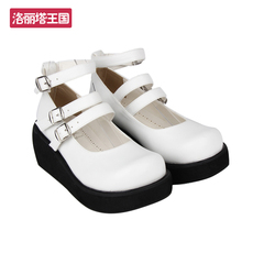 туфли 新品热销春秋大圆头lolita鞋双带厚底娃娃松糕鞋9633黑漆皮 Angelic imprint