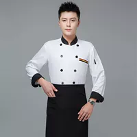 Белый лонгслив, нарукавники, комплект, фартук