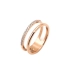 Nhẫn đôi nữ đính kim cương bằng thép titan 18K vàng hồng màu vàng chỉ số ngón tay nhẫn màu đỏ đơn giản vòng đuôi Hàn Quốc - Nhẫn