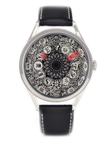 Серебряная ракушка + черная кожа и белая нить.