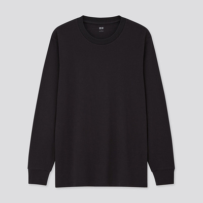 Uniqlo Мужская мягкая круглая шея T -Fore (длинные рукава) 419496 Uniqlo