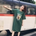 Mùa xuân và mùa hè mới váy dài Hàn Quốc thời trang giản dị Popeye in lỏng T-Shirt váy thai sản dress triều mẹ
