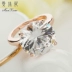 Man Hughes Rose Gold Full Diamond Zircon Ring Nữ Nhật Bản và Hàn Quốc Thời trang Sweet Live Ring Dị ứng Quà tặng nhẫn titan Nhẫn