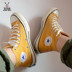 Converse 1970s cổ điển tiêu chuẩn Samsung giày nam và nữ vải vàng cao 162054c vàng thấp 162063c - Plimsolls jordan xám đen Plimsolls