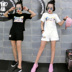 2018 đồ ngủ mùa hè của phụ nữ cotton ngắn tay quần short Hàn Quốc phiên bản có thể được đeo bên ngoài mùa hè junior học sinh trung học nữ nhà dịch vụ phù hợp với Bộ Pajama