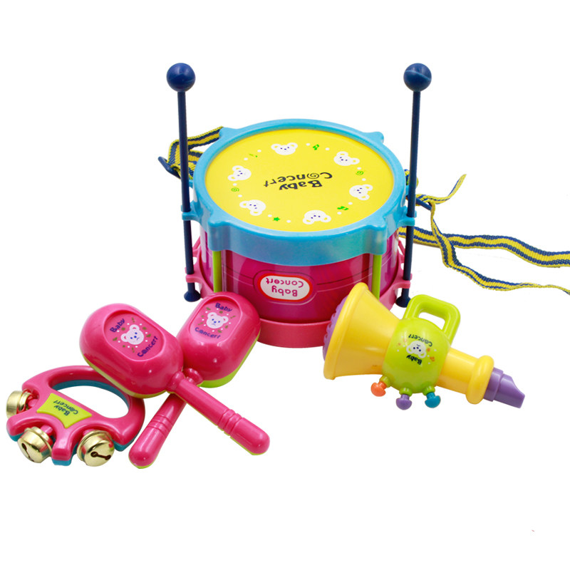 婴儿玩具宝宝手摇铃鼓儿童乐器小鼓打鼓喇叭套装组合抓握训练玩具