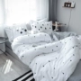 Bộ đồ giường cotton hoạt hình đơn giản theo phong cách Bắc Âu gồm bốn bộ chăn ga gối cotton 1,5 1,8m dorm ký túc xá sinh viên - Bộ đồ giường bốn mảnh chăn ga forever