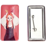 Прямоугольный значок личная настройка 6x3 см округленная угловая стержня 唧 DIY Custom Ribu нижняя грудь глава, чтобы сделать снимки