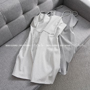 Connaught gió lạnh thời trang ins dây đeo kẻ sọc váy eo tối giản lại trở lại sọc dress 0.19H230545