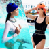 2019 mặt nữ mới Gini xu hướng cao cấp chống nắng mũ bơi chống tia cực tím thiết bị bơi cao cấp - Mũ bơi mũ bơi silicon Mũ bơi
