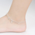 925 sterling silver vòng chân nữ cảm giác của tình yêu Hàn Quốc phiên bản của các đơn giản chuông stars bạc trang sức retro sợi dây màu đỏ sinh viên Sen Vòng chân
