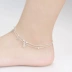 925 sterling silver vòng chân nữ cảm giác của tình yêu Hàn Quốc phiên bản của các đơn giản chuông stars bạc trang sức retro sợi dây màu đỏ sinh viên Sen vòng chân phong cách tây âu Vòng chân