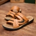 Mùa hè của nam giới dép phẳng với breathable cha giày bãi biển thời trang giản dị hollow hở ngón dual-sử dụng dép và dép Hàn Quốc phiên bản giày vải nam Sandal