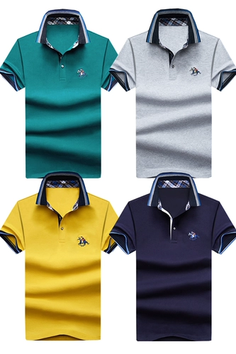 Летняя одежда, эластичная футболка polo, короткий рукав, в корейском стиле