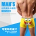 Hộp quà tặng sexy boxer cotton eo phim hoạt hình đồ lót nam triều cá tính bốn góc nam cotton thấp eo dễ thương Bộ quà tặng