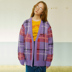 2017 mùa thu và mùa đông new EYEYE vàng tím dày dòng áo len kẻ sọc đan cardigan sinh viên vài mô hình áo áo khoác len cardigan Cardigan