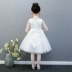 Công chúa váy cô gái fluffy váy cưới mùa hè hoa cô gái cô bé hoa cô gái đàn piano trang phục máy chủ buổi tối ăn mặc trắng quần áo sành điệu cho be gái Váy trẻ em