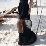 Черное сексуальное пляжное платье, юбка, купальник