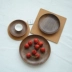 Đen walnut tấm gỗ Nhật Bản trái cây bằng gỗ tấm tròn tấm gỗ đăng nhập khay trà tráng miệng tấm gỗ ban đầu tấm Tấm