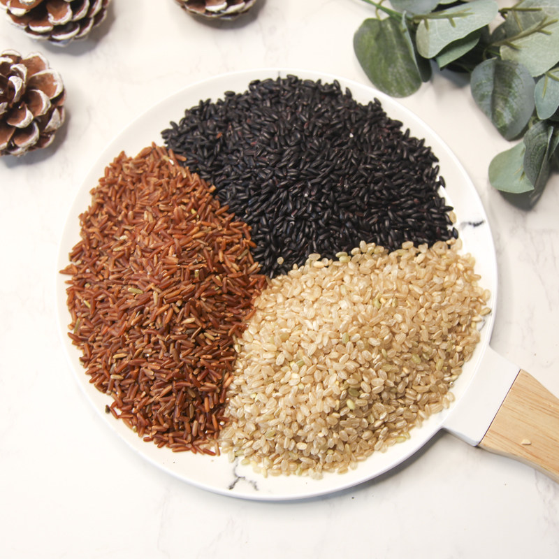 三色糙米粗粮新米5斤主食五谷杂粮组合餐家用孕妇粥健身脂减米饭