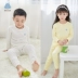 Bộ quần áo trẻ em cotton A Mùa xuân mềm mại cho trẻ em Áo dài tay cho bé Đồ lót màu rắn Bộ đồ ngủ OZAZA