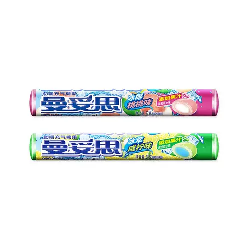 Манзетус желковал бутерброды с сахаром Iced Sugar Iconic Iconic Ice Coconut Peach Flavor Snack Candy Strip 37G