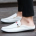 Mùa hè mới 2018 nam một nửa dép Hàn Quốc xu hướng một chân giày đậu không có dép da đầu gót và dép Dép