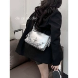 Вместительная и большая сумка через плечо, летняя серебряная сумка на одно плечо