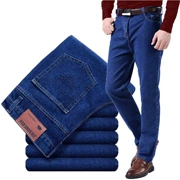 Quần jeans nam co giãn thẳng 40 đến 45 đến 50 mùa xuân và mùa thu 55 mặc bố 60 tuổi