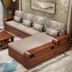 Tất cả rắn sofa gỗ kết hợp giữa phòng khách hiện đại đồ nội thất sofa kép mùa hè và mùa đông mới của Trung Quốc sofa gỗ ghế sofa Kinh tế - Ghế sô pha ghế gấp thành giường Ghế sô pha