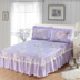 Lacy bông bedspread giường váy màu tím lãng mạn ren tím một mảnh bông ren flounced Hàn Quốc - Váy Petti ga giường viền họa tiết Váy Petti