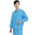 QCFH quần áo chống tĩnh điện kẻ sọc áo khoác lưới màu xanh không bụi hàng đầu dây kéo nhựa ngắn làm việc Foxconn