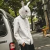 Rabbit Xiansen Nhật Bản áo sơ mi cotton retro màu rắn đứng cổ áo cotton giản dị đơn giản hoang dã áo dài tay nam - Áo