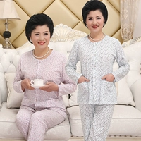 Кардиган для пожилых людей, пижама, хлопковые штаны, комплект для матери, тонкое хлопковое термобелье, для среднего возраста