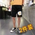 Quần short nam kiểu dáng giản dị mùa hè phiên bản Hàn Quốc của xu hướng quần lửng cặp đôi sinh viên thể thao năm hoặc bảy điểm quần nam - Quần Harem