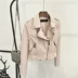 2018 mùa thu mới trạm Châu Âu Haining da hồng nhỏ da nữ ngắn Hàn Quốc phiên bản của slim đầu máy pu áo khoác Quần áo da