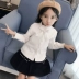 Áo ấm cho bé gái dày bé trai áo sơ mi trắng phiên bản Hàn Quốc 2018 quần áo trẻ em mùa đông trẻ em cộng với áo sơ mi nhung nữ