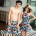 Cặp đôi áo tắm đi biển retro cổ cao thon gọn che bụng bảo thủ một mảnh boxer váy bơi kỳ nghỉ bên bờ biển đồ đi biển cho cặp đôi Vài đồ bơi