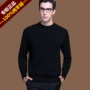 Áo len cashmere mùa đông nam tinh khiết cashmere cổ tròn dày áo len trung niên nam áo len lỏng lẻo thành phố Erdos áo gile nam