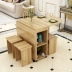 Bàn gấp hộ gia đình đơn giản bàn nhỏ căn hộ nhỏ có thể thu vào di động đa chức năng hình chữ nhật đơn giản kết hợp bàn ghế - Bàn Bàn
