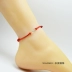 Phiên bản tiếng Hàn đơn giản 8 chữ vô hạn tình yêu vòng chân dây đỏ S925 vòng chân bạc mỏng bạc nam và nữ văn học và nghệ thuật sinh viên trang sức cặp vợ chồng