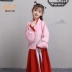 Trẻ em Hanfu nữ trẻ em Trung Quốc phong cách dài tay Quần áo trẻ em hiệu suất trang phục cô gái công chúa bé trang phục thiết lập mới - Trang phục