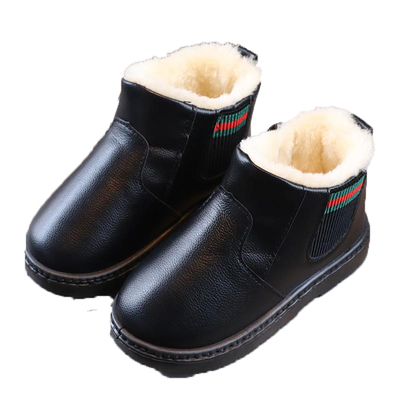 儿童雪地靴女童防水防滑中大短靴子男童2023冬季新款加绒小童棉鞋