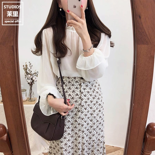 Универсальная летняя рубашка, ретро мегафон, лонгслив, 2023, Южная Корея, свободный крой