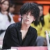 Con trai của Hua Chenyu ngày mai với cùng một chiếc áo sơ mi đen 19 mùa thu phiên bản Hàn Quốc của áo sơ mi dài tay hoa rộng và hoa nam - Áo