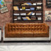 gió công nghiệp châu Âu và Mỹ làm ghế sofa khách sạn sofa thanh sang trọng da nhôm ghế sofa da retro cũ cá tính sáng tạo nhẹ - Ghế sô pha sofa giường cao cấp Ghế sô pha