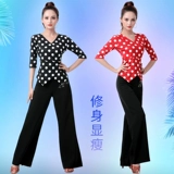 [越野营水兵舞服装女新款圆点中袖广场舞舞蹈服果果不不吉特巴上衣]