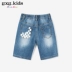 gxgkids quần áo trẻ em bé trai quần short denim quần áo thời trang mùa hè quần năm điểm phong cách phương tây cho bé - Quần jean