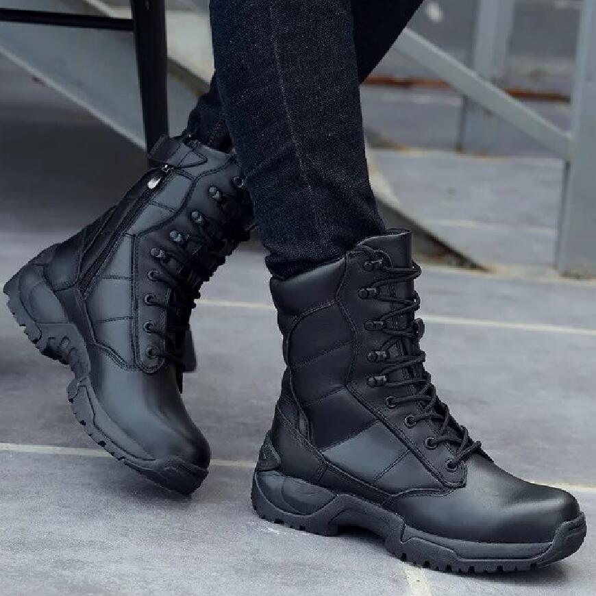 冬季军勾军鞋男特种兵07作战靴超轻减震真皮加绒防水陆战地女军靴